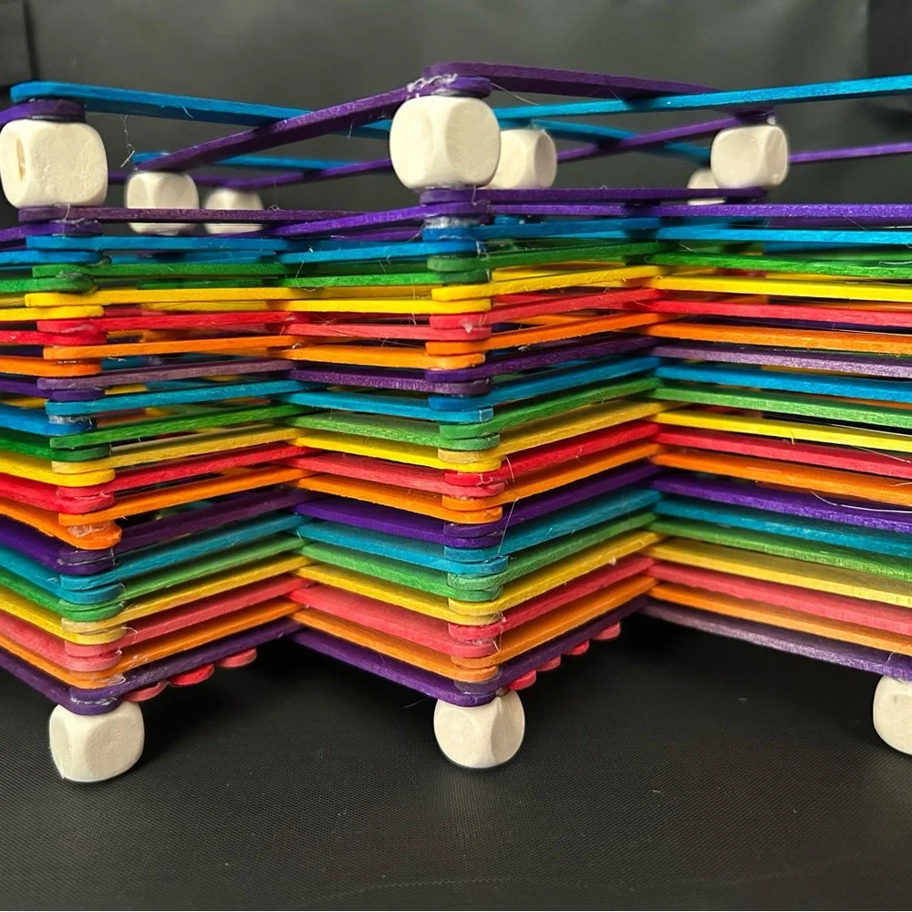 Colorful Popsicle Stick Cutlery Holder